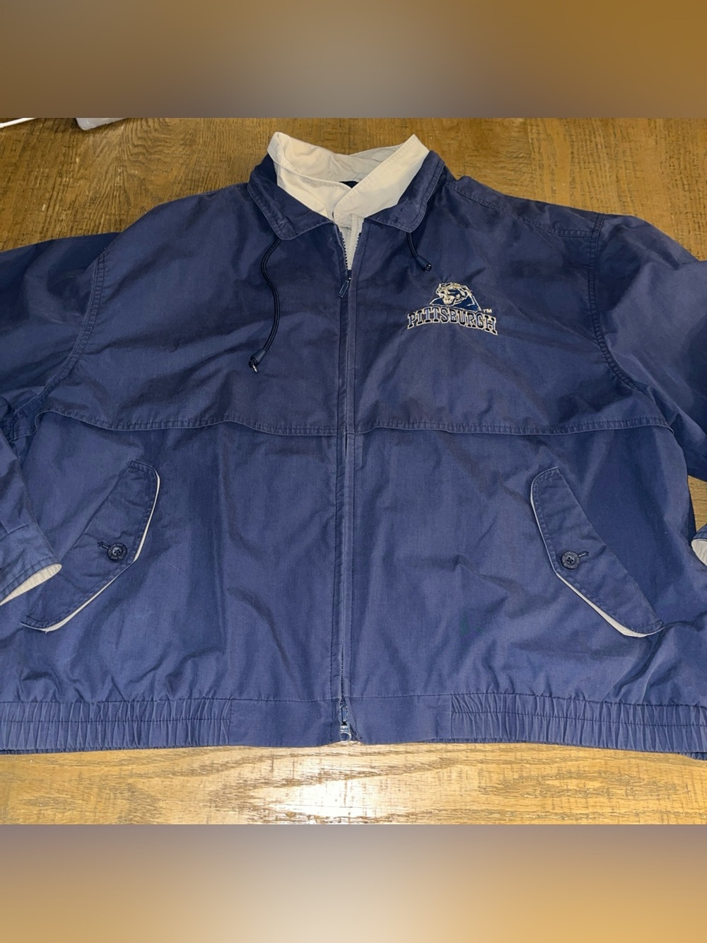 Vintage University Of Pittsburgh Panthers Windbreaker Jacket XL Full-Zip Blue